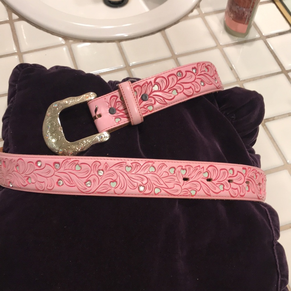 Tony Lama 36/W  leather  used belt - Picture 7 of 12
